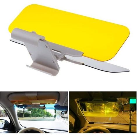 2 en 1 voiture pare - soleil lunettes anti - éblouissement la vision de jour et de nuit conduire miroir inhibiteur uv un écran plus (1/4)