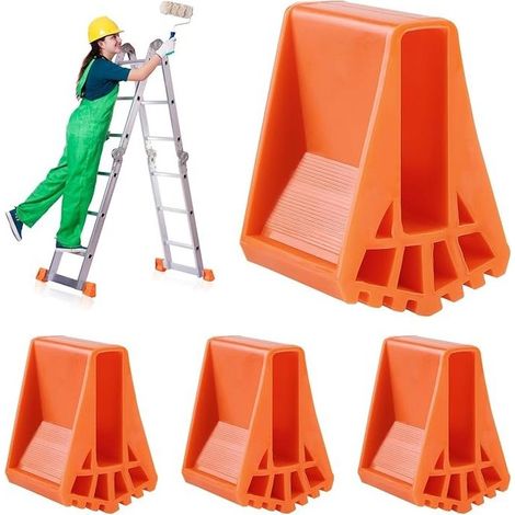 Non-slip ladder foot covers – Set of 4 – Durable plastic – Easy installation – Compatible with telescopic ladders (1/4)