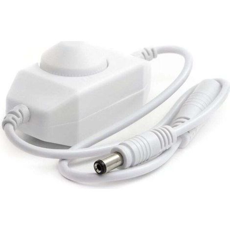 DC 12V-24V 3A LED-Streifen-Dimmer-Schalter-Controller, SMD-LED-Streifen-Drehdimmer, COB-LED-Streifen-Dimmschalter, 5,5 mm x 2,1 mm DC-Buchse für LED-Leuchten, Weiß (1/4)