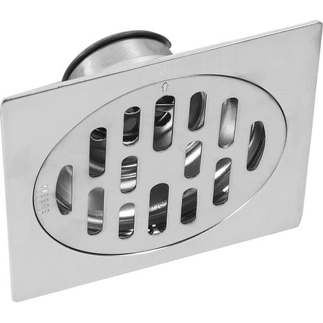 Grille d'évacuation carrée en acier inox épais pour salle de bain, anti-odeurs, type 2