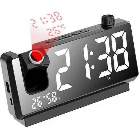 Projektionswecker mit HD-LED-Display, intelligente Projektionsuhren B-- (1/5)
