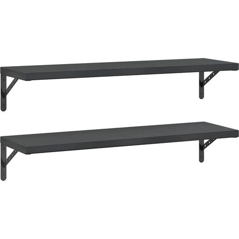 Maison Exclusive - Wandregale 2 Stk. 100x30 cm Schwarz Edelstahl