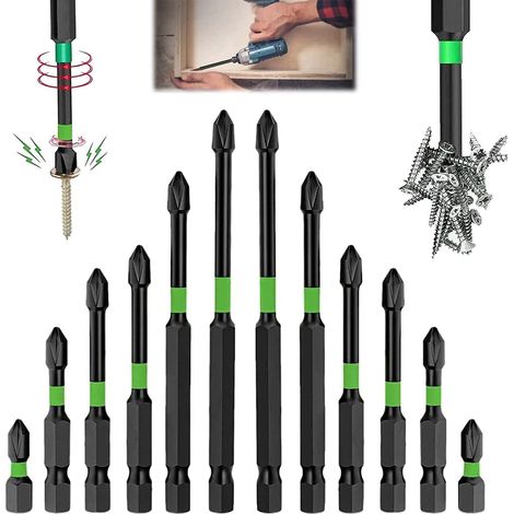 Lot de 12 tournevis Torx - Porte-embouts magnétiques - Embouts de visseuse à percussion et clés à douille - Accessoires de contrôle d'impact (1/5)