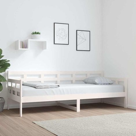 vidaXL Sofá cama madera maciza de pino blanco 80x200 cm (1/5)