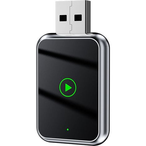 Adaptateur CarPlay sans fil pour iPhone, convertit câblé en adaptateur CarPlay sans fil, taille mini avec câble d'extension USB et USB-C/Type-C, compatible avec iPhone fonctionnant sous iOS 12+,Argent (1/5)