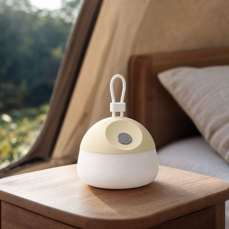 Wiederaufladbare LED-Campinglaterne mit USB-C-Anschluss, wasserdicht (IPX4), Silikon, 3 Modi (weißes/warmes Licht), tragbar mit Griff, 237 g (1/4)