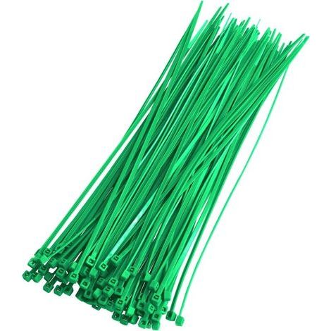 Colliers de serrage verts 8 pouces, 18 lb, résistance à la traction, autobloquants, 100 pièces, colliers de serrage multi-usages (1/5)
