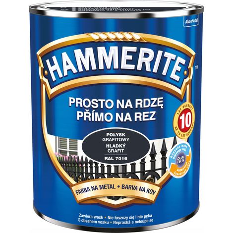Hammerite Direkt auf Rost Metallfarbe Graphitglanz 0,7 l