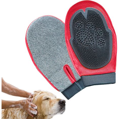 Gant de toilettage pour animaux, gant de nettoyage et de massage, brosse anti-poils pour chiens et chats-AquaForge (1/5)