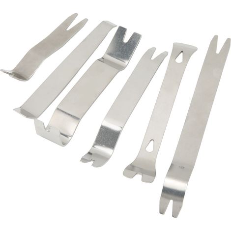 6-teiliges Edelstahl-Set zum Entfernen von Autoverkleidungen, robust und rostfrei, universeller Hebel für Türen, Fenster und Autoradio (1/5)