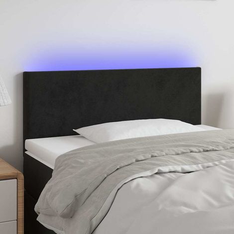 vidaXL Cabecero con LED de terciopelo negro 100x5x78/88 cm (1/5)