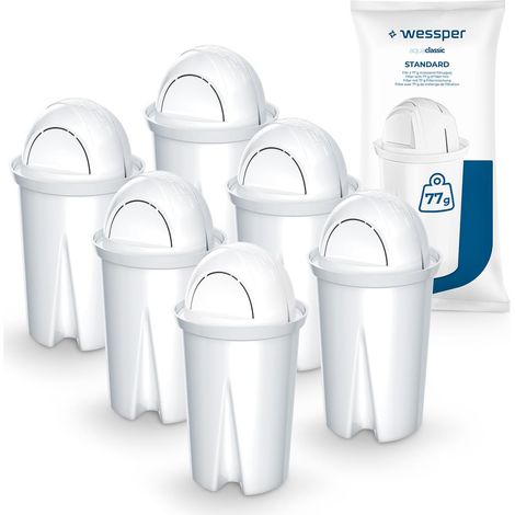 Cartouche Filtrante pour Carafe - Compatible avec BRITA Classic, Dafi Classic, PearlCo – Pack 6 (1/5)