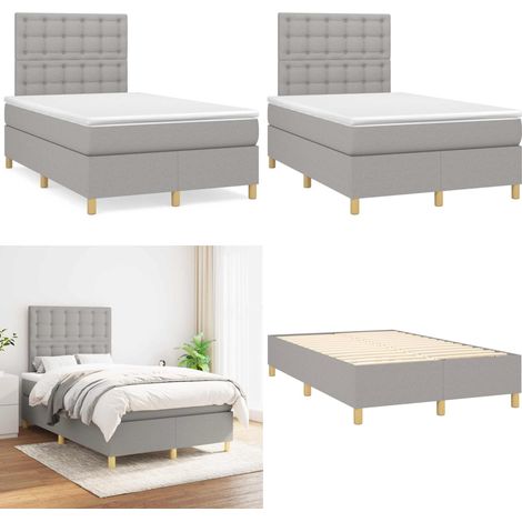 Boxspringbett mit Matratze Hellgrau 120x190 cm Stoff - Boxspringbett - Doppelbett - Schlafraum - Bettgestell - Bettauflage - Home & Living (1/5)