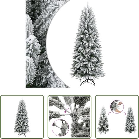 vidaXL Weihnachtsbaum 210 cm -  Künstlicher Weihnachtsbaum Beschneit 210 cm PVC&PE (1/5)