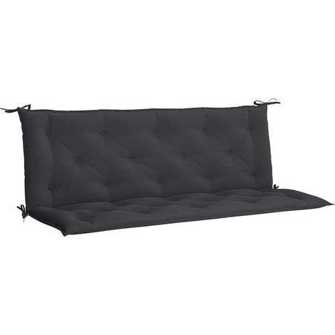 Maison Exclusive - Coussin de banc de jardin noir 150x(50+50)x7 cm tissu oxford (1/5)