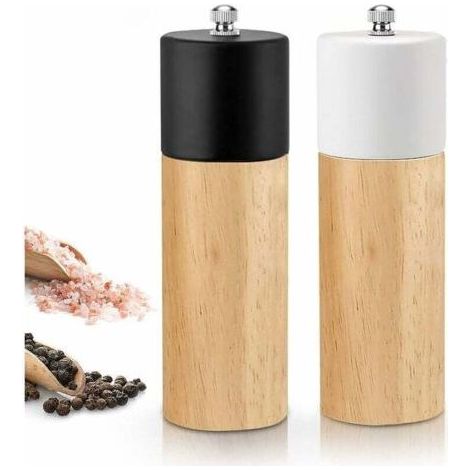 Moulin à sel et poivre manuel 2 pièces – Meule en céramique réglable – Mouture fine et grossière – 16,55 cm pour cuisines professionnelles (1/5)