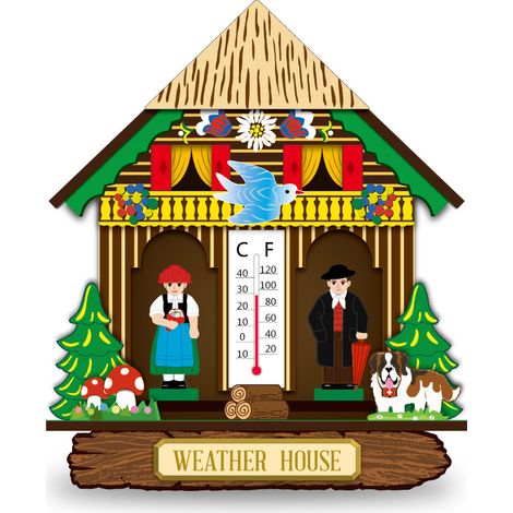Baromètre Murale - Hygromètre Et Thermomètre Numérique - Affichage Température En °C Et °F - Indicateur Humidité Visuel - Bois MDF - 1 Pièce (1/5)