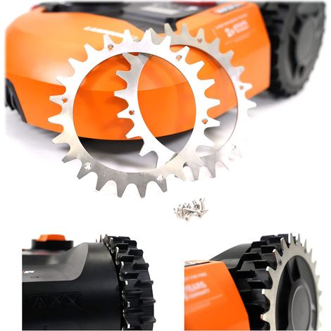 Roues pour tondeuse robotisée avec entraînement par courroie, roues antidérapantes à picots - type L 225 mm, 2 HH (1/4)