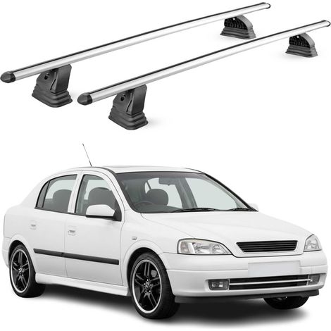 OMAC Barres de toit transversales en aluminium pour Opel Astra G HB Break 1998-2004 – TÜV / DIN 75302:2019 – Antivol inclus – Charge max 75 kg – 2 barres – Gris (1/5)