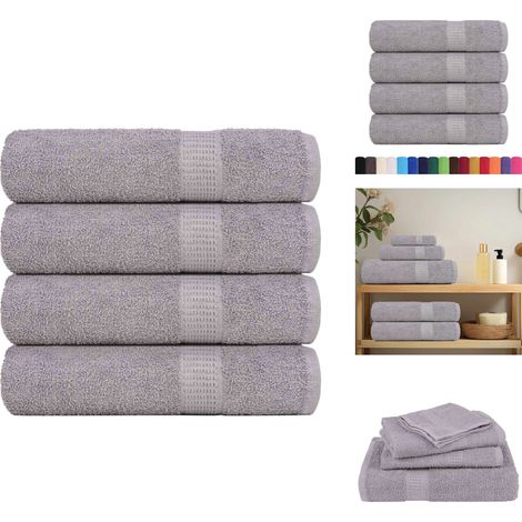 Serviettes de douche 4 pcs gris 70x140 cm 360 g/m² 100% coton - Serviette De Douche - Serviettes De Douche - Serviette - Serviette De Bain (1/5)