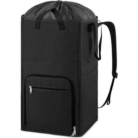 Großer Wäscherucksack für Studenten, robuster Wäschesack/Wäschekorb - Schwarz