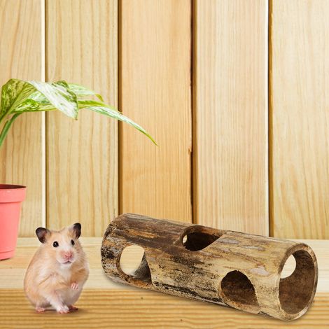 Jouet en forme de tunnel en bambou pour hamster, idéal pour jouer et faire ronger ses dents (M) (1/5)