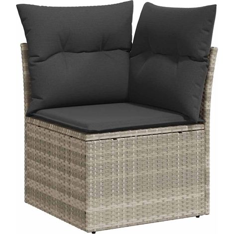 Maison Exclusive - Garten-Ecksofa mit Kissen Hellgrau Poly Rattan