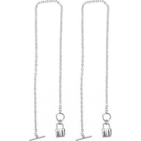 2pcs Lock Necklaces Stainless Steel Fashionable Simple OT Buckle Lock Chokers Fro Men Women Decoration Gift (1/5)