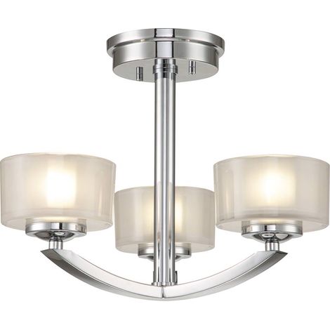 Elstead Hinkley Meridian Plafonnier semi-encastré à plusieurs bras, chrome poli, IP44 (1/5)