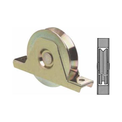 Galet sur support intérieur à gorge en V avec 1 roulement 335 V diamètre 90 mm - FRATELLI COMUNELLO