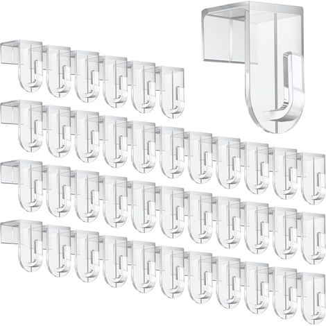 40 Fensterhaken, Fensteraufhänger, dekorative Fensterhaken, geeignet für Fenster, Lichterketten, dekorative Wandbehänge (transparent).
