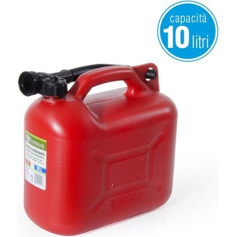 Tanica Benzina 10 Lt Plastica con Boccaglio Trasporto Carburanti Omologata UN