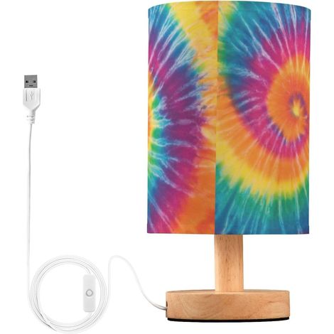 Kcldeci Lampe de chevet à motif tie-dye pour chambre coucher (1/5)