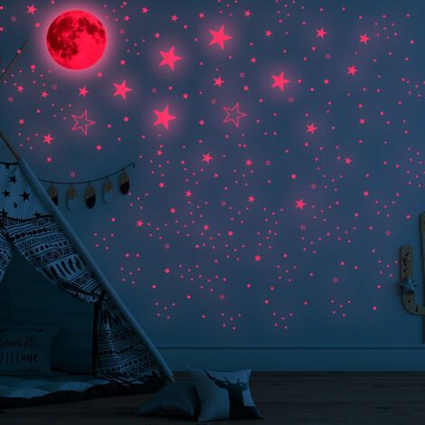 BUNTHAUS 1049 Pièces Autocollants Lumineux Lumineuses Stickers Murals Stickers Muraux Enfants Lune Etoiles Phosphorescente Autocollant Mural Bebe Garçon Fille Enfant Chambres Plafond Décoration-Fei Yu