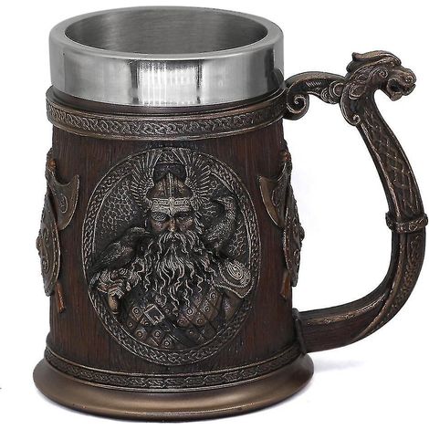 Chope à bière Viking Thor Mjolnir, gobelet Odin, 59 cl (1/5)