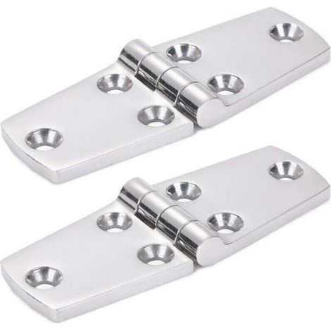 pair 2 PCS Charnière pour Navire Acier Inoxydable 316 102 × 38 mm Charniere Porte Placard Utilisé pour Les Bateaux,Yachts,Charnières de Porte Les Charnières d'Armoire Les Charnières de Raccordement. (1/5)