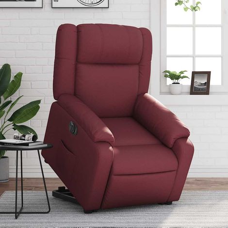 Fauteuil inclinable électrique-Chaise de relaxation-Fauteuil Relax rouge bordeaux similicuir 873190 (1/5)