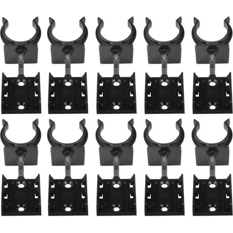 Cyclingcolors – Lot de 10 clips de plinthe à visser en plastique noir Ø 26mm – Fixation pour meubles cuisine et salle de bain – Longueur base 38mm – Largeur base 30mm