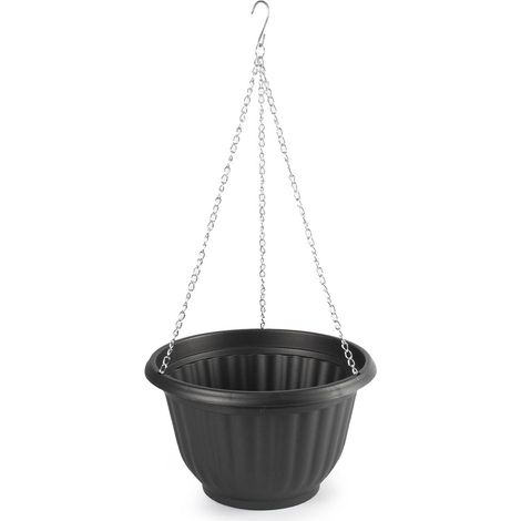 Macetero Colgante de plástico 25 cm Negro