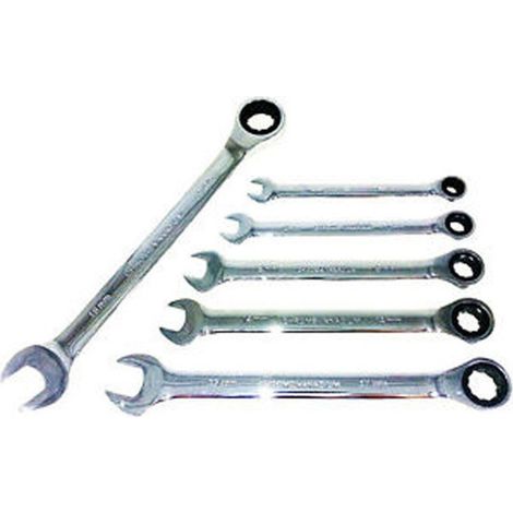 TrAdE Shop Traesio - Chiavi Combinate A Cricchetto Set 6 Pz Serie Di Chiavi Combinate Con Cricchetto -