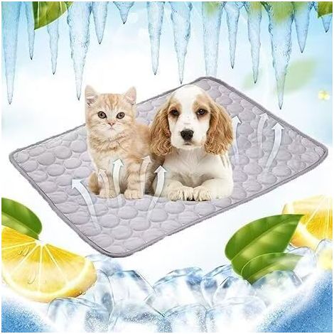 Tappetino rinfrescante per animali domestici, traspirante e fresco, lavabile, adatto a cani e gatti sia in casa che all'aperto - grigio, 7055 cm (1/4)