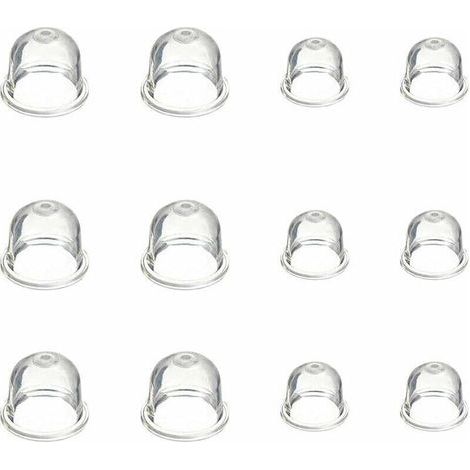 Pompe à ampoule d'amorçage blanche, tasse d'huile de carburateur transparente de 19 mm et 22 mm pour tondeuse, machine à haie, scie à essence, ampoule d'amorçage de carburant de ventilateur 12 pièces (1/5)