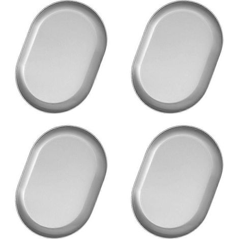 4 Assiettes Creuses en Acier Inoxydable 304 Texturé, Réutilisables pour Cuisine et Salle à Manger, Lot de 4 (1/4)