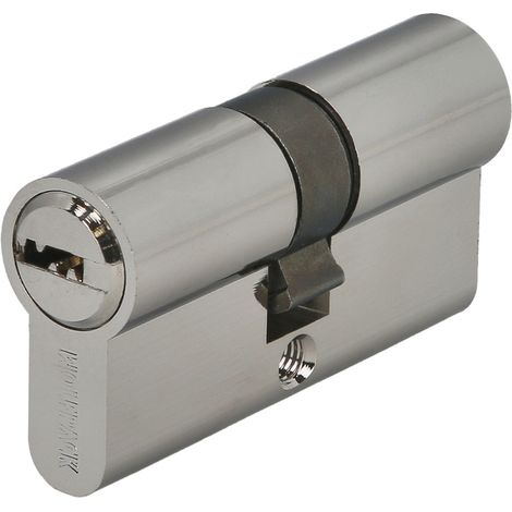 Cylindre de sécurité 30x30 mm/13,5 Came courte Nickelé Avec 5 clés (1/5)