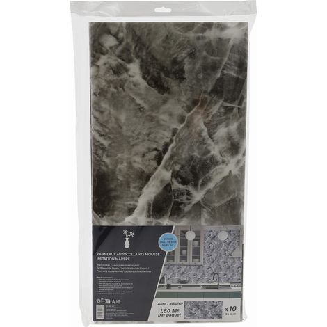 Panneaux décoratifs auto-adhésifs - marbre clair 60×30 cm 10 pièces.