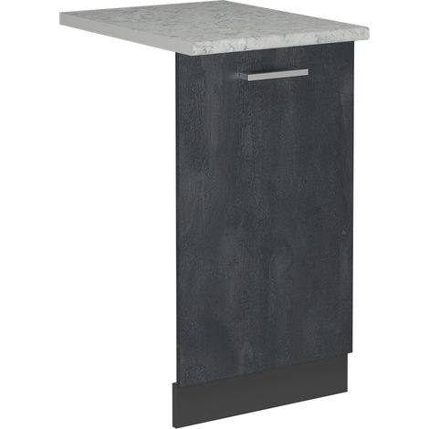 Façade de lave-vaisselle R-Line, Béton noir, 45cm , PT Marbre, Vicco