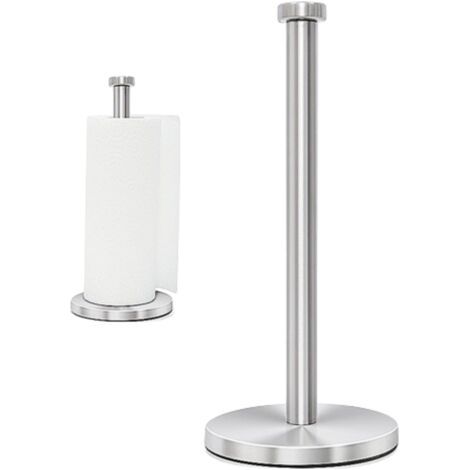 Pair Porte Sopalin, Porte Essuie Tout pour la Cuisine et la Salle de Bains, Support Sopalin avec Ventouse Lestée, Porte Rouleau Essuie Tout pour Une Utilisation d'une Seule Main (Argent) (1/5)
