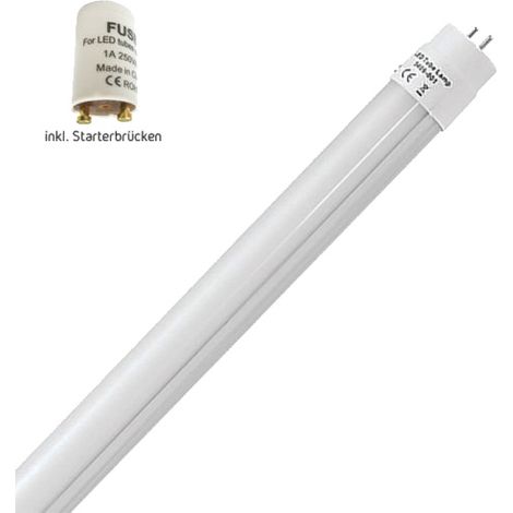 1x 9W LED Röhre G13 T8 60cm Leuchtstoffröhre Tube Warmweiß 3000K 900 Lumen 270° Abstrahlwinkel/inkl. Starter milchweiße Abdeckung [Energieklasse A+]
