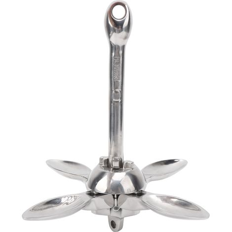 Ancre grappin pliante en acier inoxydable 316 pour bateau de pêche, canot pneumatique, canoë et yacht (1/5)