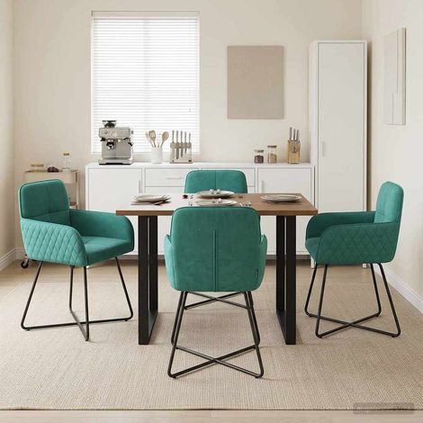 vidaXL Sillas de comedor 4 uds. Terciopelo Tuquesa 59 x 56,5 x 86 cm (1/5)